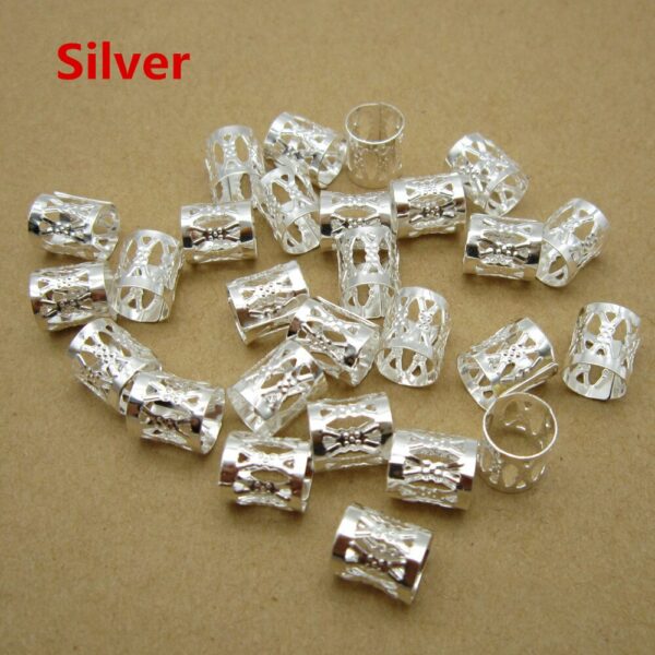 100Pcs/Lot Golden/Silver adjustable micro viking hair dread Braids