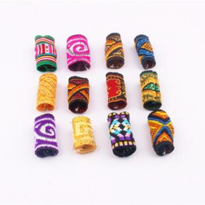 10Pcs/Lot colorful mix fabric hair braid dread dreadlock beads rings tube approx 5-7mm hole size