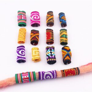 10Pcs/Lot colorful mix fabric hair braid dread dreadlock beads rings tube approx 5-7mm hole size