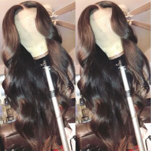 180 Density Body Wave Lace Front Wig Transparent Lace Frontal Wigs 30 Inch Wavy Lace Front Human Hair Wigs T Part Brazilian Wig