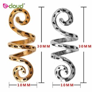 20pcs Vintage metal Silver Viking Spiral dread beard dreadlock beads rings tube clips for Hair Accessories Charms