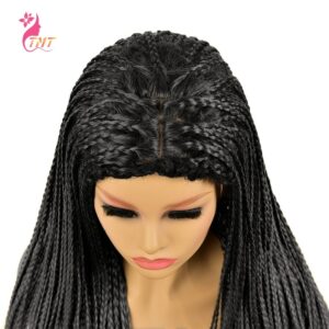 26 Inch Long Synthetic Wigs Box Braided Wigs For Black Women Long Braided Wig Synthetic Heat Resistant Fiber Ombre Braided Wigs