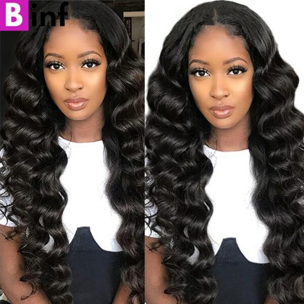 28 30 inch Loose Deep Wave Lace Front Human Hair Wigs For Black Women ...