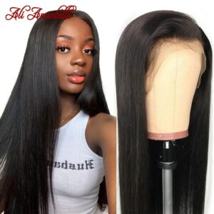 Ali Annabelle Brazilian Straight Lace Front Human Hair Wigs 13×4 Lace Frontal Wigs Pre Plucked Hairline Lace Closure Frontal Wig