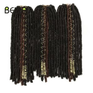 BELLA 20inch Dreadlocks Crochet Braids Jumbo Dread Hairstyle 10 Stands/Pack Gold Synthetic Faux Locs Braiding Hair Extensions