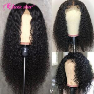 Brazilian Kinky Curly Wig Human Hair Wigs for Women 4×4 Lace Closure Wig Curly Human Hair Wig Jazz Star Lace Wig Non-Remy