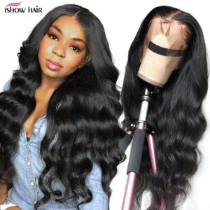 Ishow Body Wave Lace Front Wig Pre Plucked Body Wave Human Hair Wigs 4×4 Lace Closure Wig Brazilian Human Lace Frontal Wig