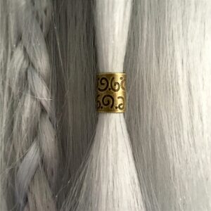 Leeons Hair Beads for Braids Hair Rings For Braids Dreadlock Accessories Metal Beads For Dreads Hair Extension 20 Pcs Cuffs/Tube