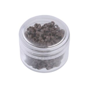 Pack of 500 5mm Silicone Lined Micro Nano Rings Beads for Hair Extension Tools Hair Care Styling Accessories Brown