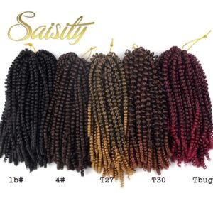 Saisity Ombre Hair Extension Crochet Spring Twist Crochet Braids Synthetic Braiding Hair Jamaica Bounce Fluffy Twist