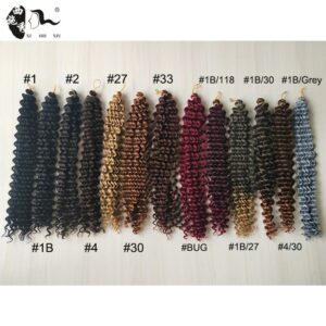 Synthetic ombre Afro freetress water wave crochet braiding hair extensions 20 inch long 80g per piece pre-loop hair bundles