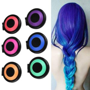 Hot 6pcs/set Temporary Hair Dye Powder Cake Hair Color Crayons Styling Hair Chalk Set Non-toxic Salon Tools Kit for Party