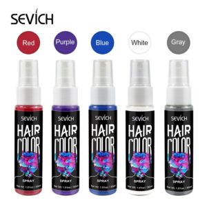 Sevich 30ml Temporary Hair Dye Spray DIY Hair Color Liquid Washable 5 colors One Time Hair Color Spray Instant color