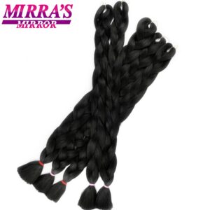Mirra’s Mirror Afro Braiding Hair Extensions Synthetic Hair Braids Yellow Red Purple Jumbo Braid Hair 82inches 165g/Pack