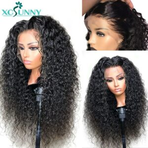 13x6x3.5 HD Lace Frontal Wig Curly Lace Front Human Hair Wigs Pre Plucked Deep Part Remy Brazilian Glueless For Women Xcsunny
