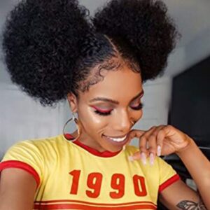 Afro Kinky Pony Tail Clip In on African Synthetic Hair Afro Puff Chignon Hairpiece For Women Drawstring Ponytail Kinky