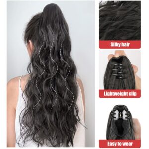 BUQI Claw Curly Straight Clip In Hair Fake Ponytail Extensions Synthetic Fiber Long Thick Hairpiece Hair Accessories For Women