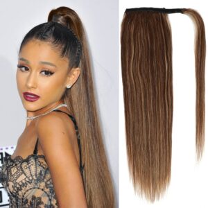 Drawstring Ponytail With Clip In Human Natural Hair Extension Women Hairpiece Straight Wrap Around Tai Brazilian Remy Hairstyle