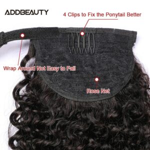 Kinky Curly Human Hair Ponytail Clips in Hair Extension Drawstring Human Remy Hair High Quality Human Hair Extension Natural 15%